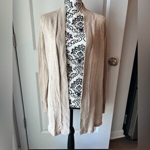 Talbots Cream Linen long Sweater. Size 1X